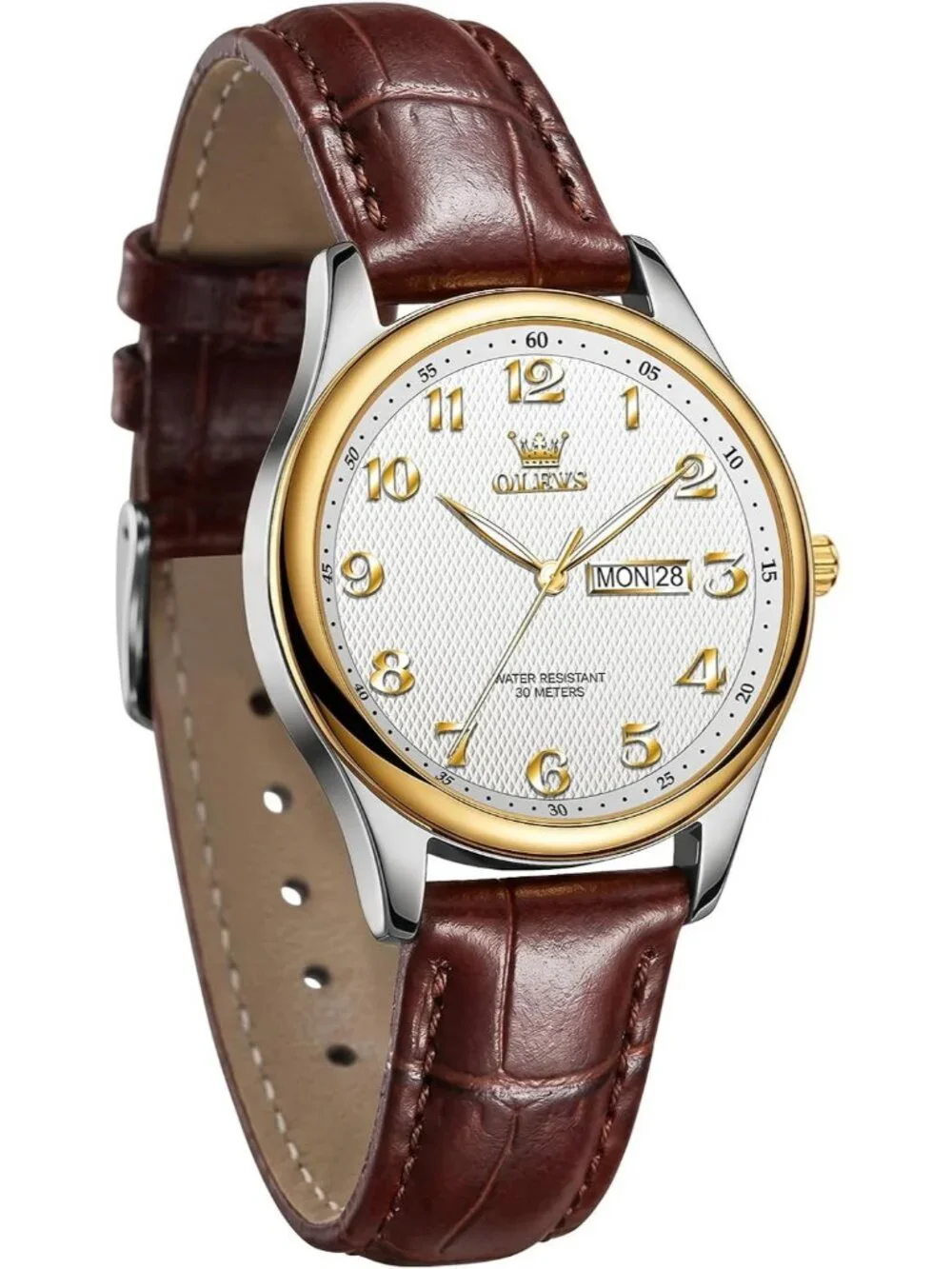 Women's Gold Silver Leather Band Elegant Ladies Small Wrists Watch for Gift